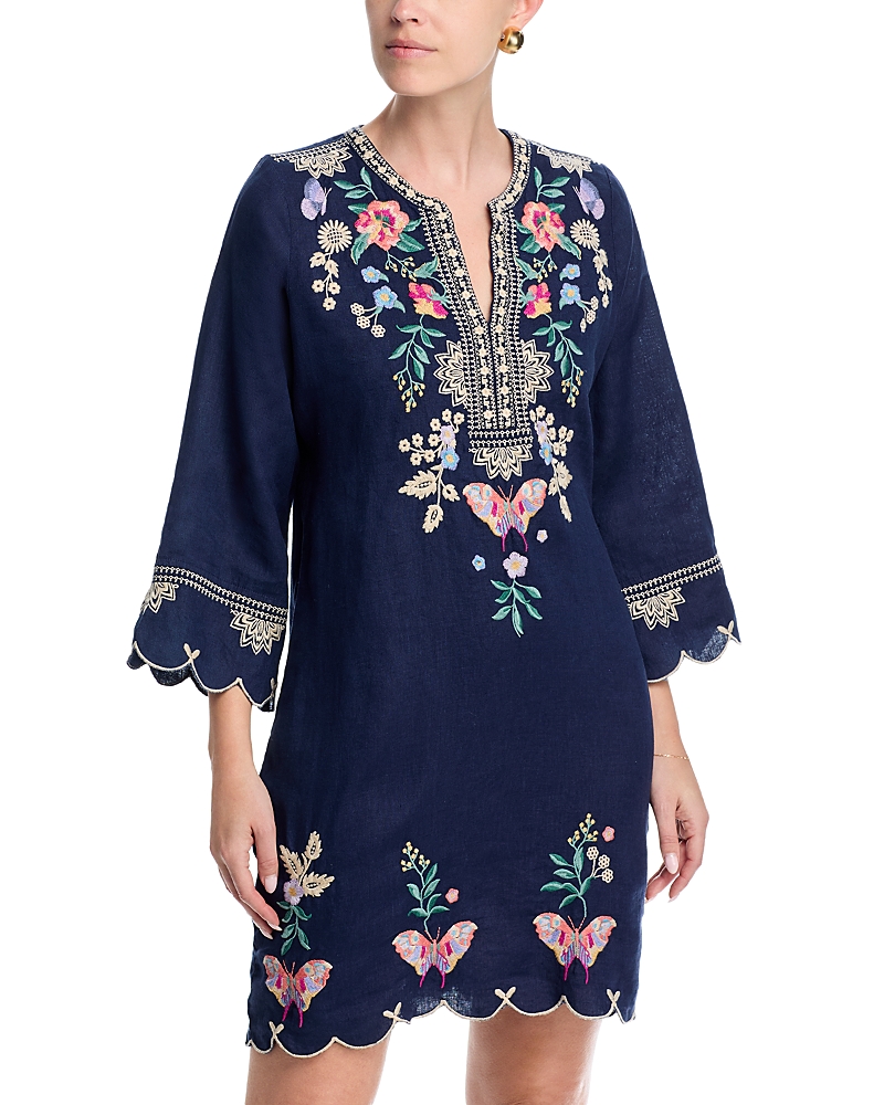 Johnny Was Linen Scallop Dress