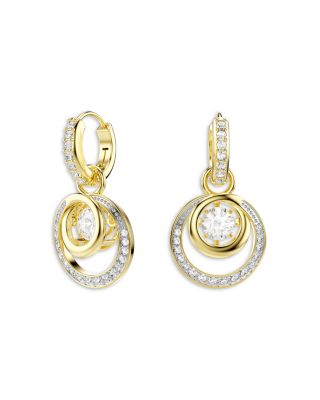 Hyperbola Crystal Circular Drop Earrings