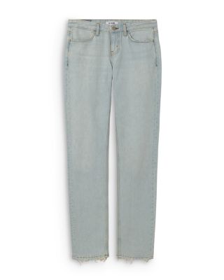 The Snatch Back Mid Rise Straight Jeans in Bleach Distress