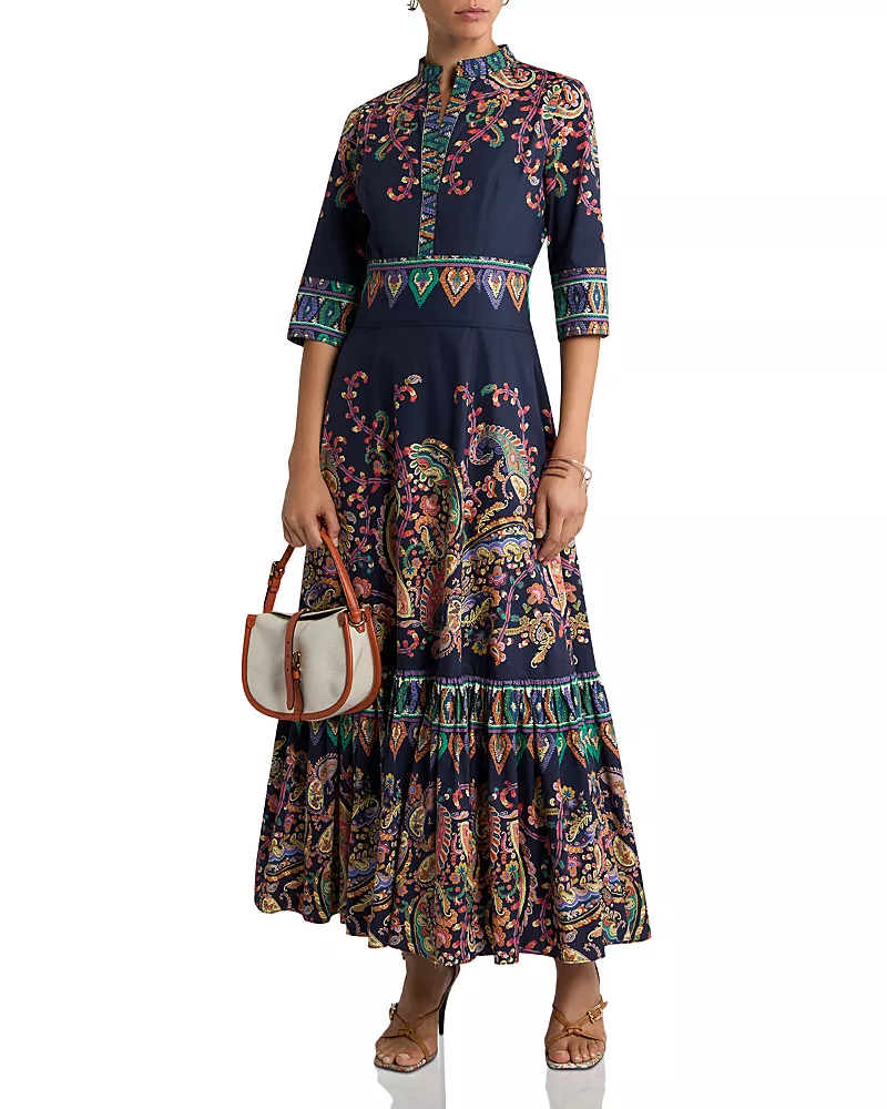 Etro Maxi Shirt Dress with Flounce Hem