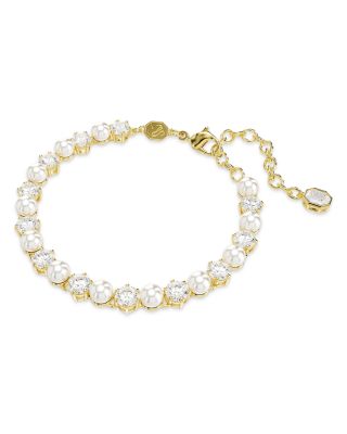 Matrix Cubic Zirconia & Imitation Pearl Tennis Bracelet