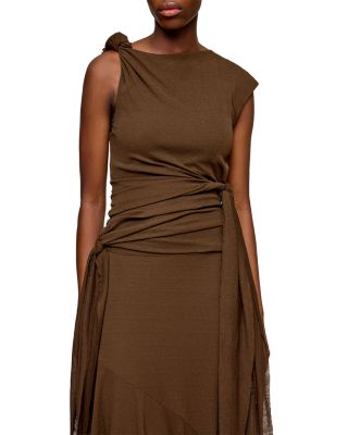 Mesh Draped Knot Dress