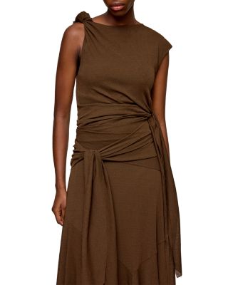 Mesh Draped Knot Dress