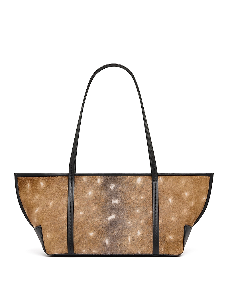St. Agni Bateau Slim Fawn Print Calf Hair Tote