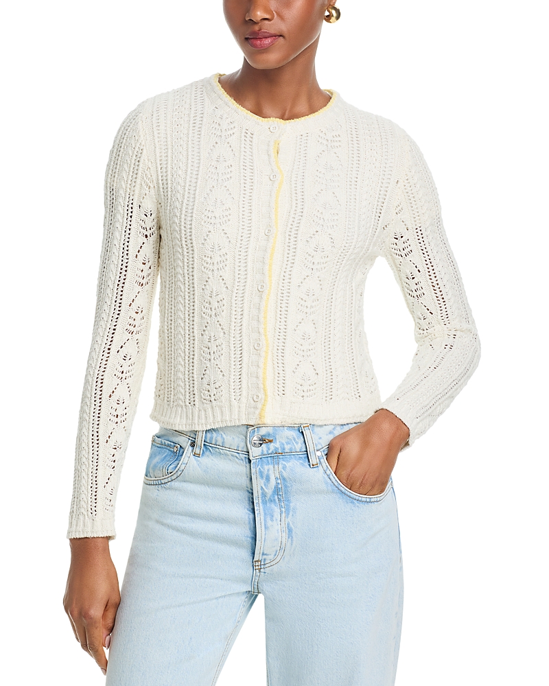 Velvet By Graham & Spencer Daisy Long Sleeve Crewneck Cardigan