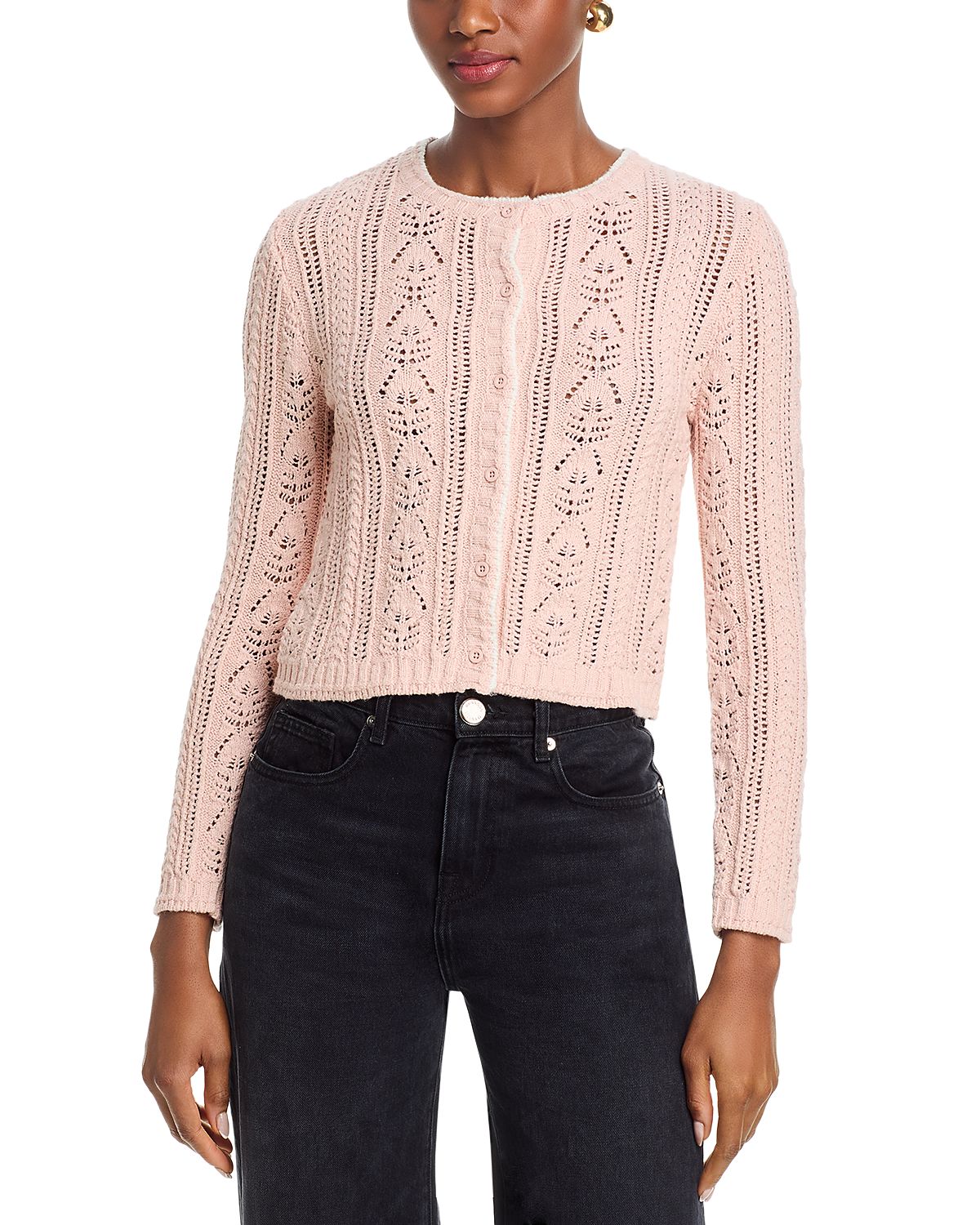 Velvet by Graham & Spencer Daisy Long Sleeve Crewneck Cardigan