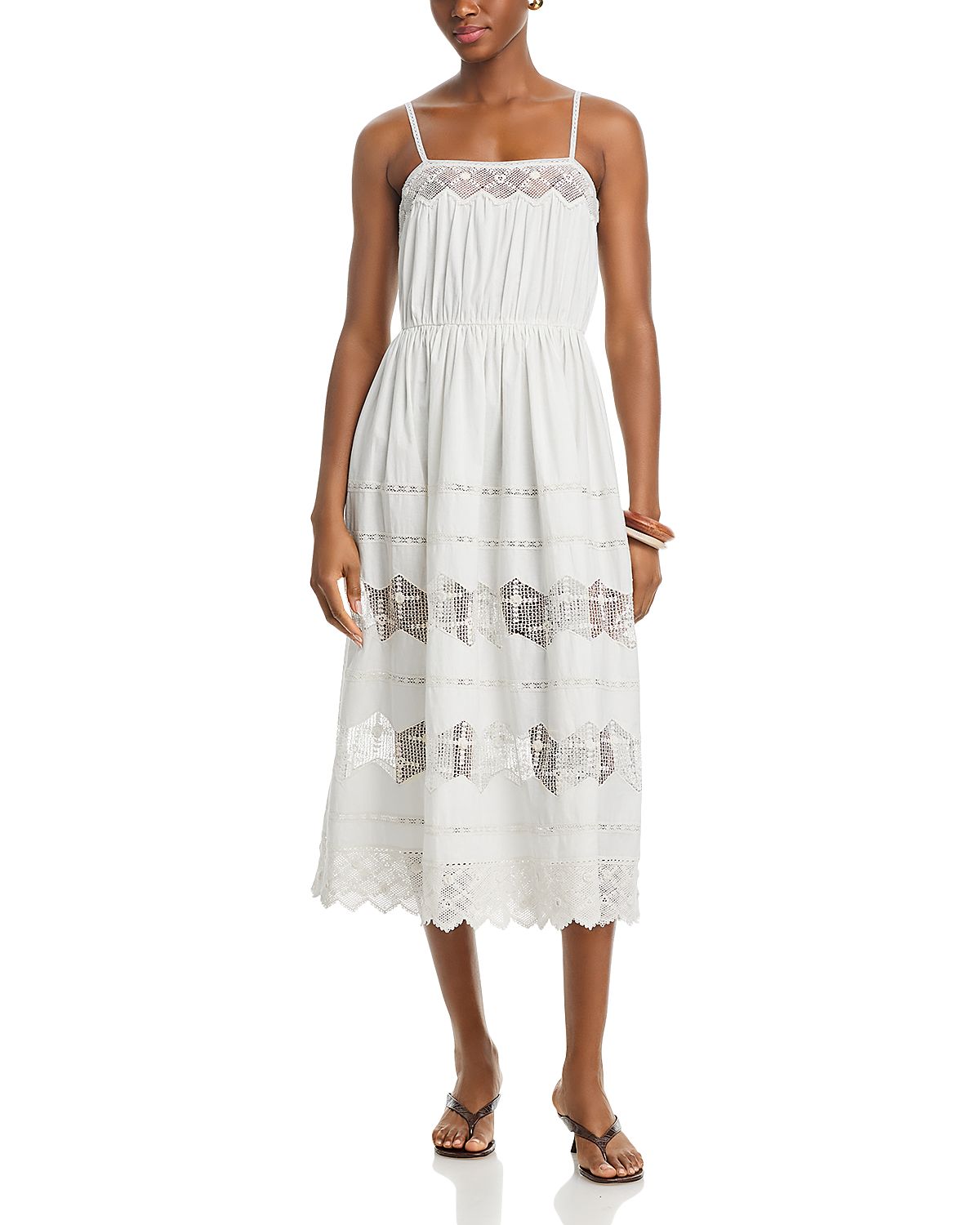 The Great. The Rosette Crochet Midi Dress