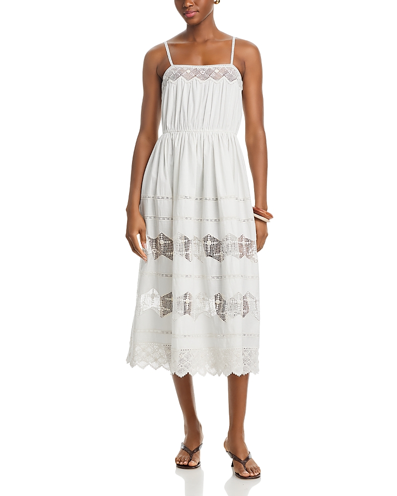 The Great. The Rosette Crochet Midi Dress