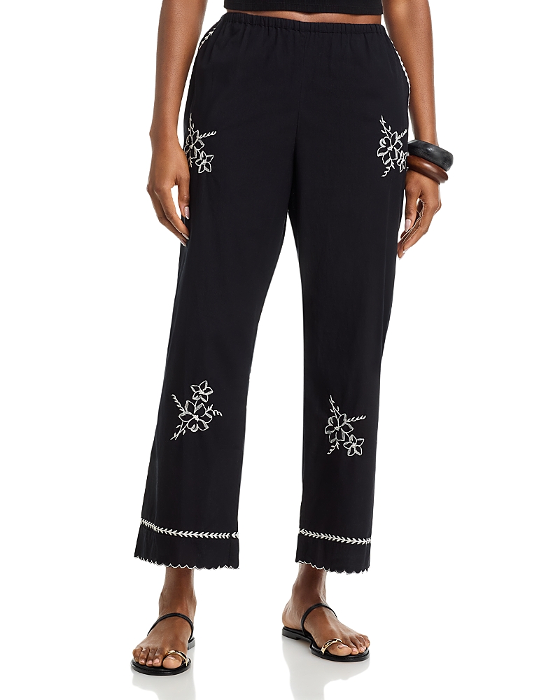 The Great. Embroidered Wide Leg Pants