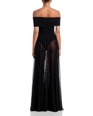 Sleeveless Cowl Neck Flared Gown