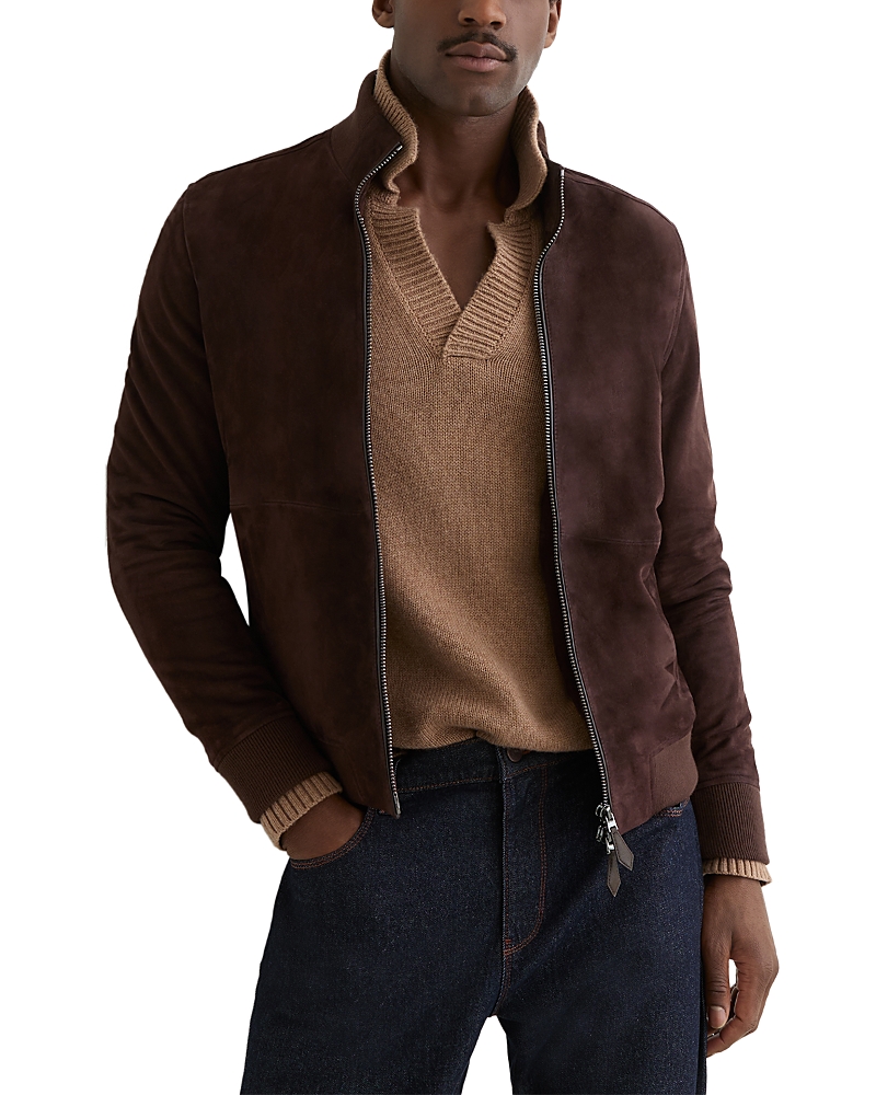 Reiss Suede Zip Through Jacket