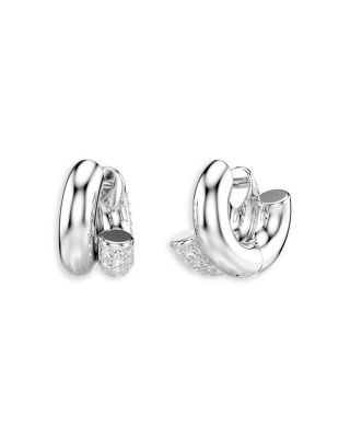 Dextera Crystal Double Row Tubular Hoop Earrings