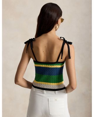 Color Blocked Cable Knit Tank Top