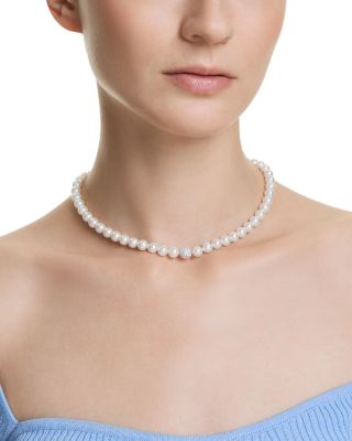 Matrix Crystal Imitation Pearl Necklace, 15.75"
