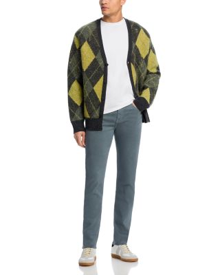 L'Homme Slim Brushed Twill Pants in Modern Green