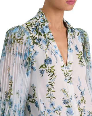 Ilan Pleated Blouson Sleeve Top