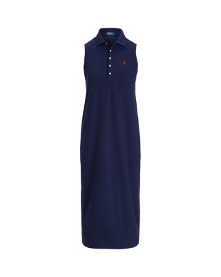 Stretch Cotton Sleeveless Polo Dress