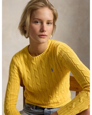 Cable Knit Cotton Crewneck Sweater