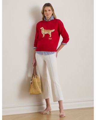 Intarsia Golden Retriever Knit Sweater