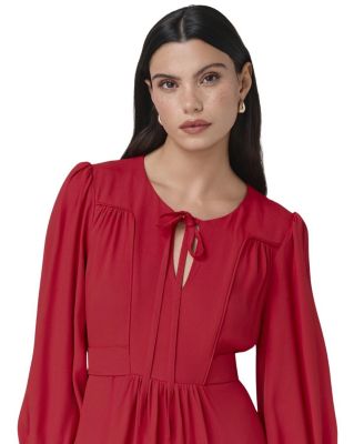 Layla Crepe Tie Neck Midi Dress