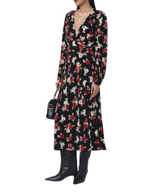 Gracie Floral V Neck Midi Dress