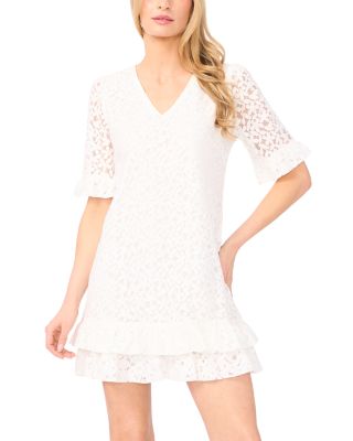 Lace V Neck Shift Dress