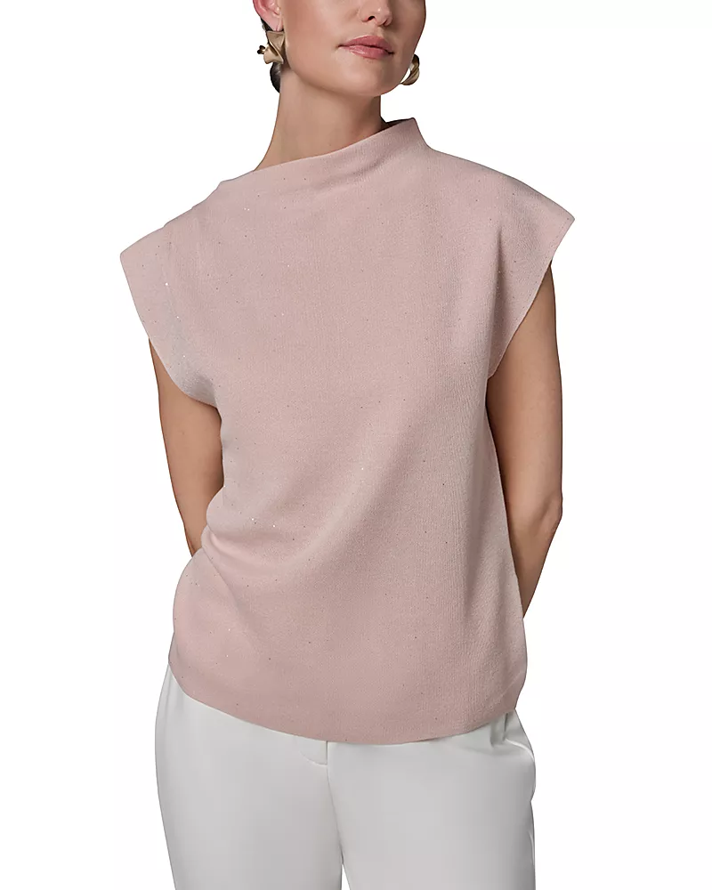 Donna Karan New York Asymmetric Mock Neck Sweater