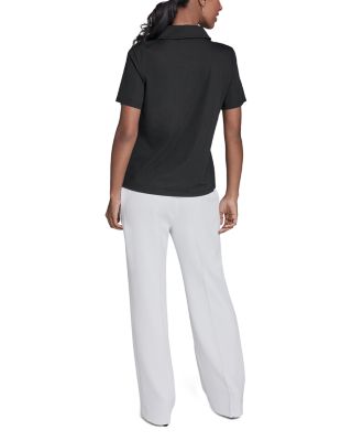 Floral Embroidered Polo Top