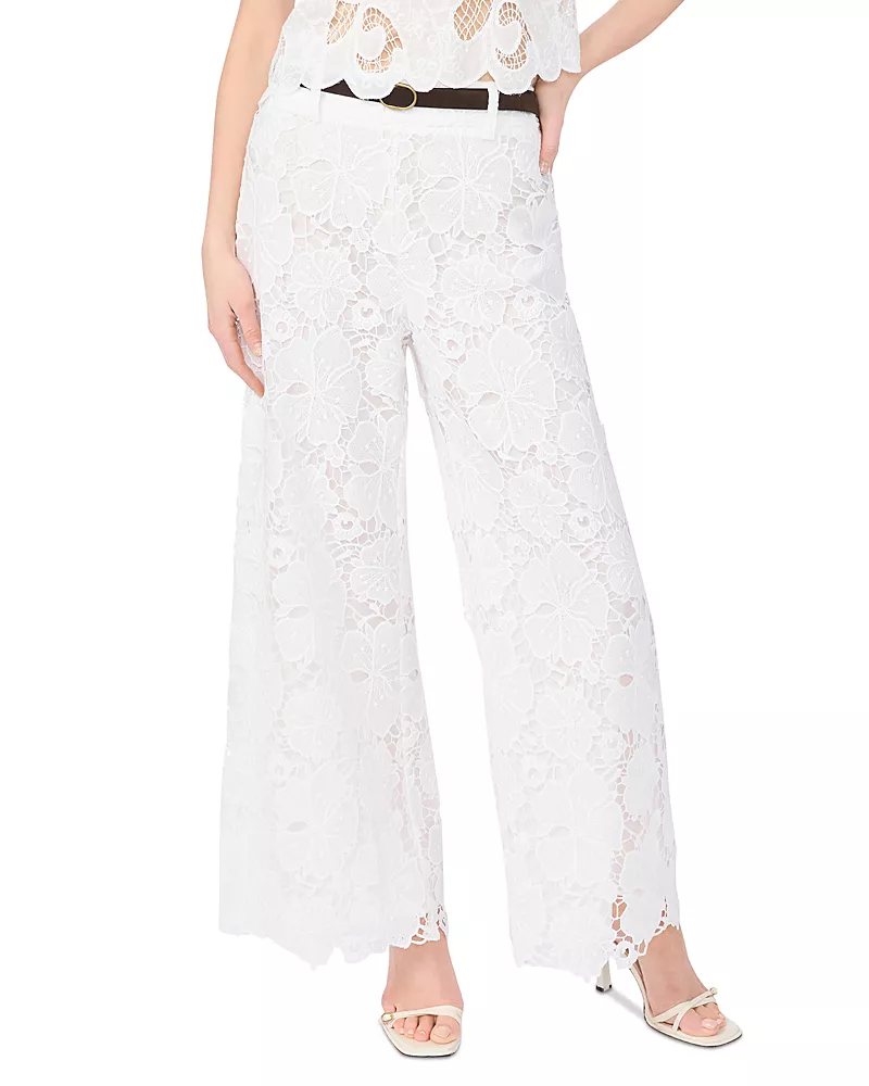 Vince Camuto Wide Leg Pull On Lace Pants