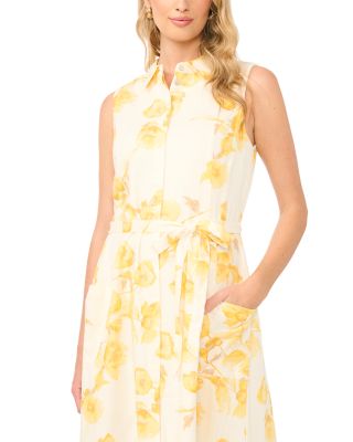 Sleeveless Collared Patch Pocket Dress