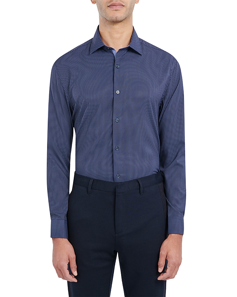 Wrk Slim Fit Navy Dot Performance Dress Shirt Wrk Slim Fit Navy Dot Performance Dress Shirt