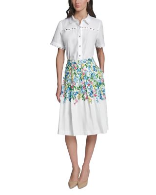 Placed Floral Preppy Skirt