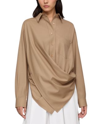 Long Sleeve Convertible Oversized Blouse