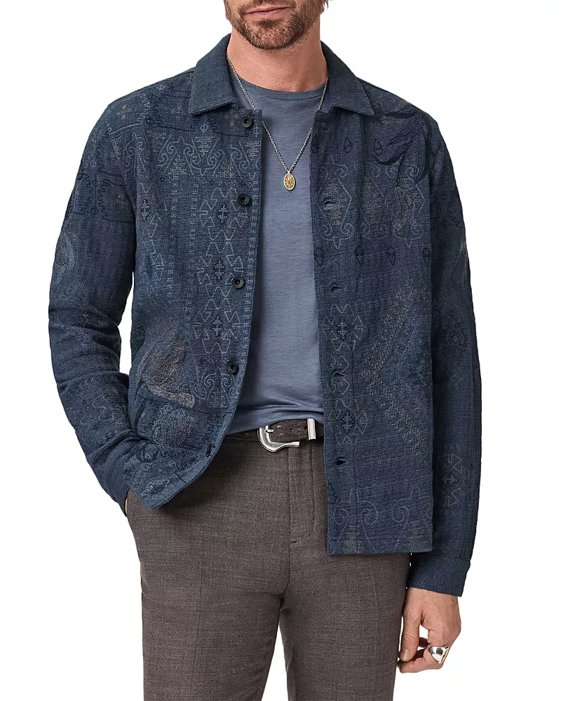 John Varvatos Sheridan Embroidery Long Sleeve Jacket
