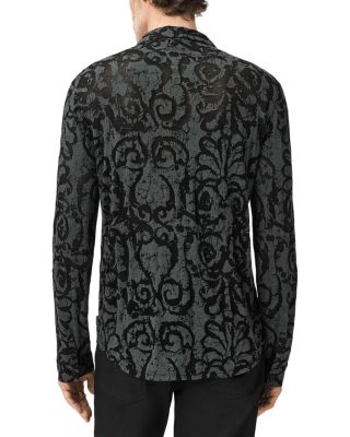 Florian Printed Pintuck Burnout Shirt
