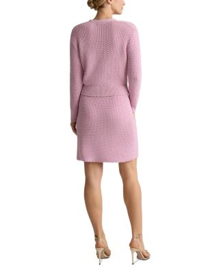 Perle Crepe Knit Cardigan Sweater