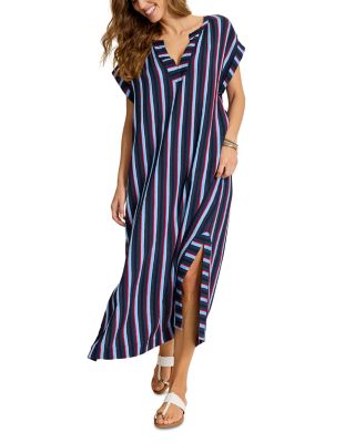 Deepsea Stripe Caftan Swim Cover-Up