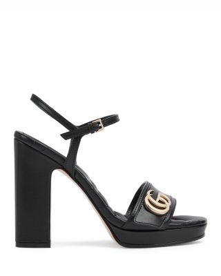 Women's Leather High Heel Platform Sandals