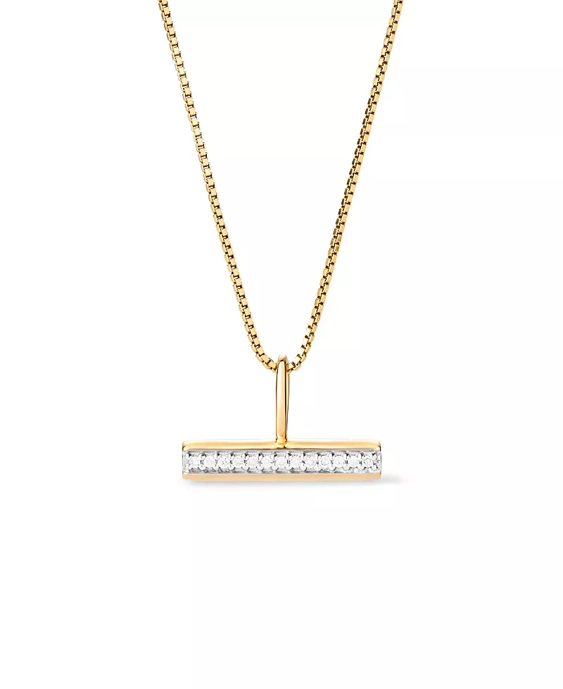 Ana Luisa Solid Yellow Gold Lab-Grown Diamond Toggle Charm Necklace