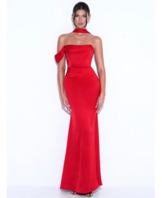  Ivona Halter Neck Double Duchess Satin Corset Gown