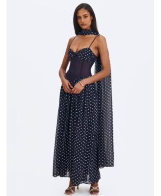  Juliette Polka Dot Chiffon Maxi Dress