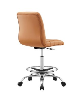 Ripple Armless Faux Leather Drafting Chair