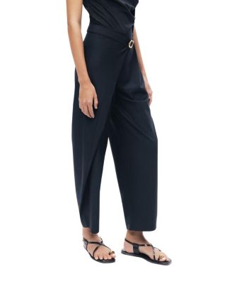  Asymmetric Buckle Detail Pants