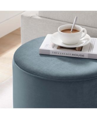 Tilden 16" Round Performance Velvet Upholstered Ottoman