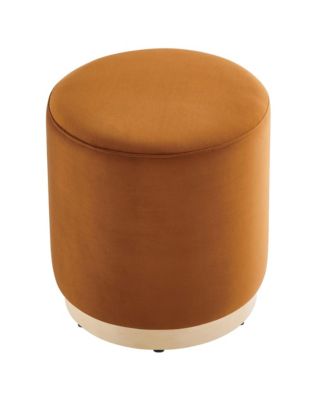 Tilden 16" Round Performance Velvet Upholstered Ottoman