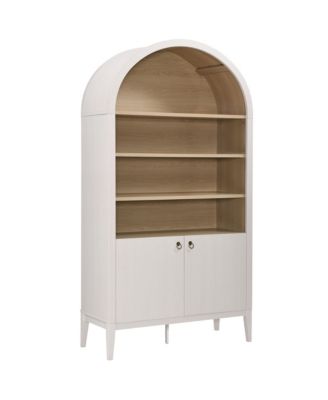 Nolan 74" Tall Wide Arched Storage Display Cabinet Bookshelf