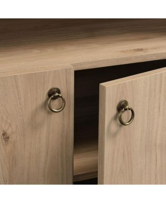 Nolan 74" Tall Wide Arched Storage Display Cabinet Bookshelf