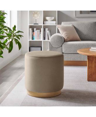 Tilden 16" Round Performance Velvet Upholstered Ottoman