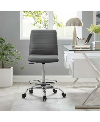 Ripple Armless Faux Leather Drafting Chair