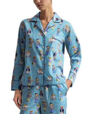 Madison Printed Pajama Set in Oxford Blue